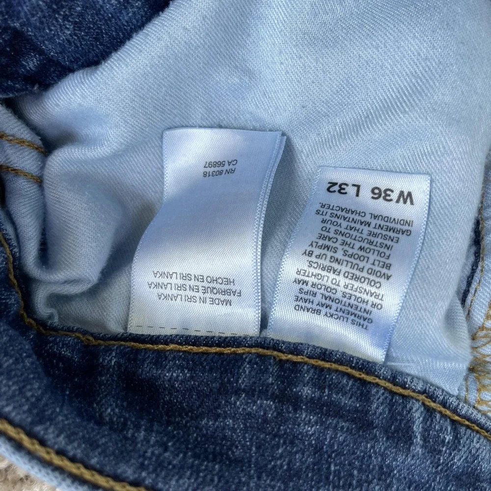 Lucky Brand 410 Athletic Slim Jeans Mens 36x32 Medium Wash Blue Denim Tapered